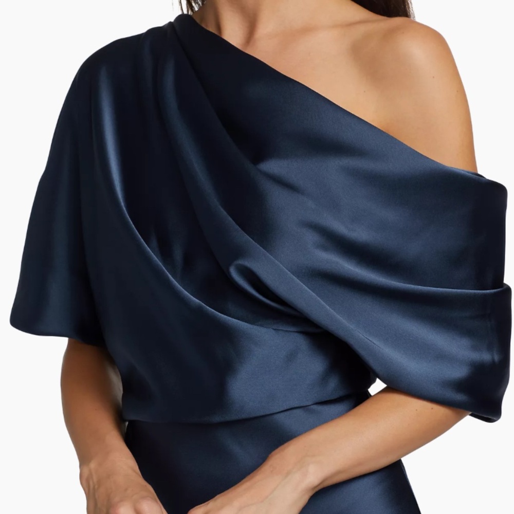 Amsale | Saks Fifth Avenue  | MOB Gown | size 8-10 |Satin | French Blue